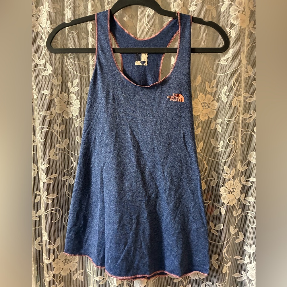 The North Face Women's Heathered Blue Tank Top size medium